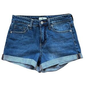 🌻BP Roll Cuff Boyfriend Jean Shorts in Authentic Blue Wash Denim Women's 25